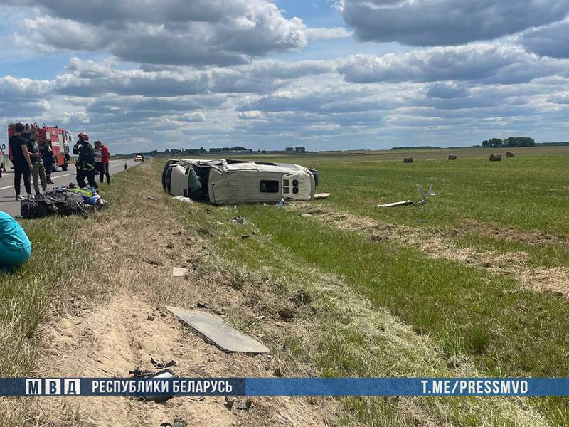 В Рогаческом районе маршрутка опрокинулась в кювет. Пострадали 5 человек