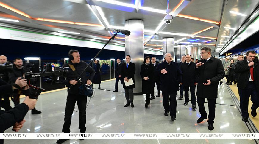 Лукашенко принял участие в торжественном открытии нового участка Минского метрополитена