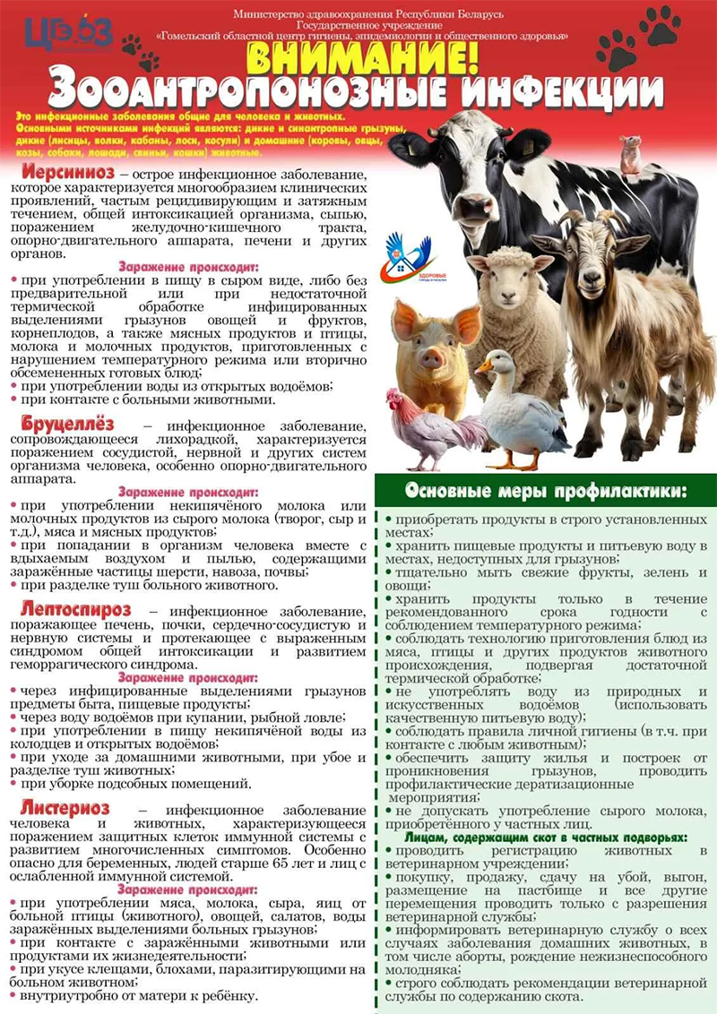 Рогачевский зональный центр гигиены и эпидемиологии информирует!